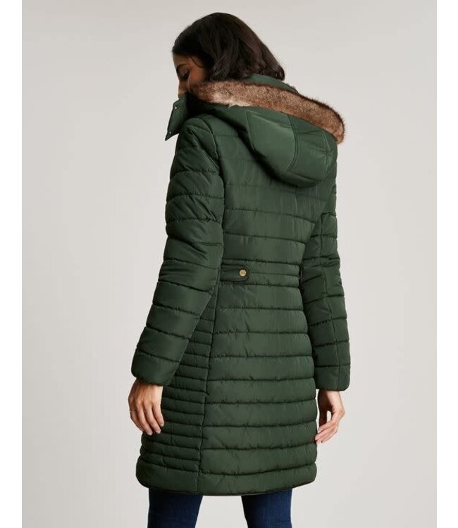Joules Chevron quilted longline coat