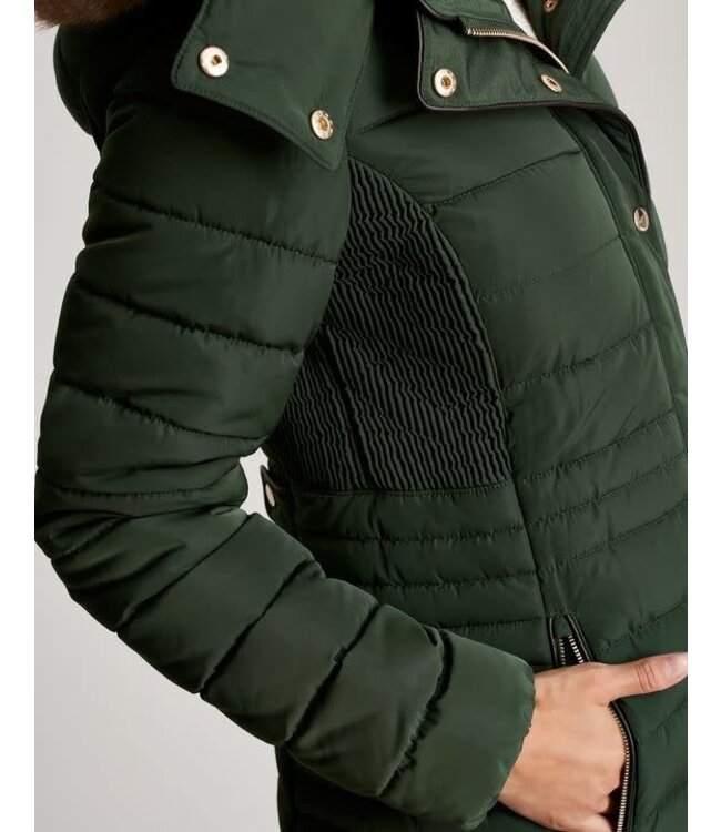 Joules Chevron quilted longline coat