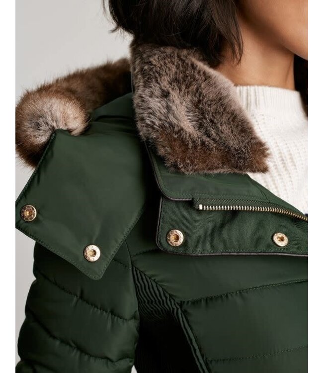 Joules Chevron quilted longline coat