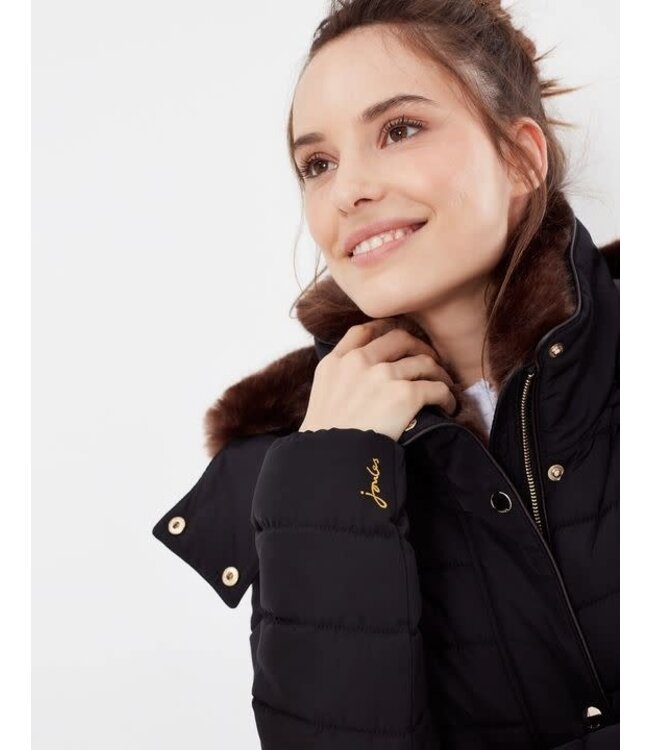 Joules Chevron quilted longline coat