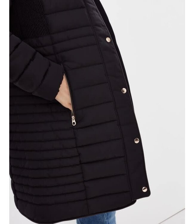 Joules Chevron quilted longline coat