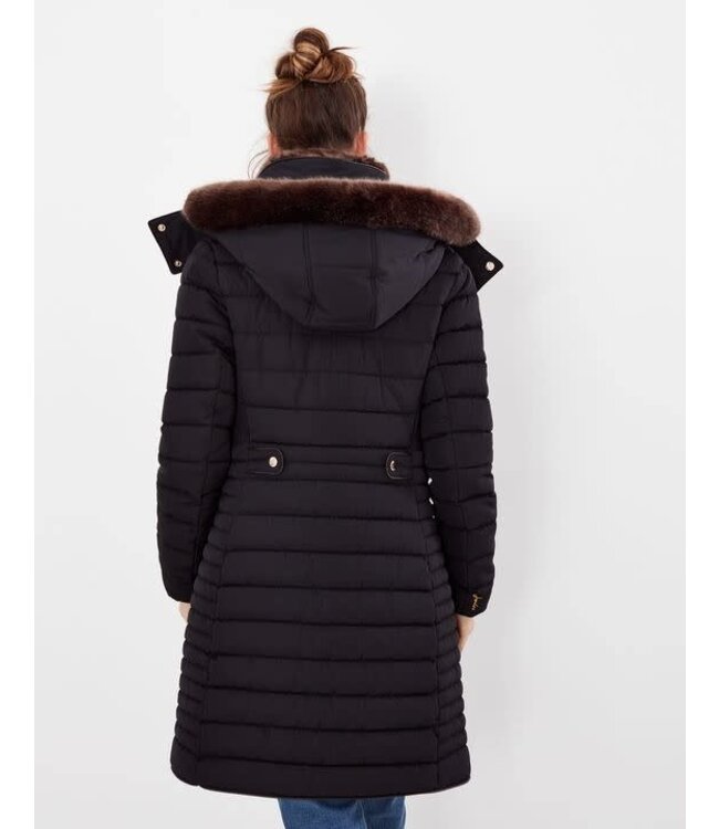 Joules Chevron quilted longline coat