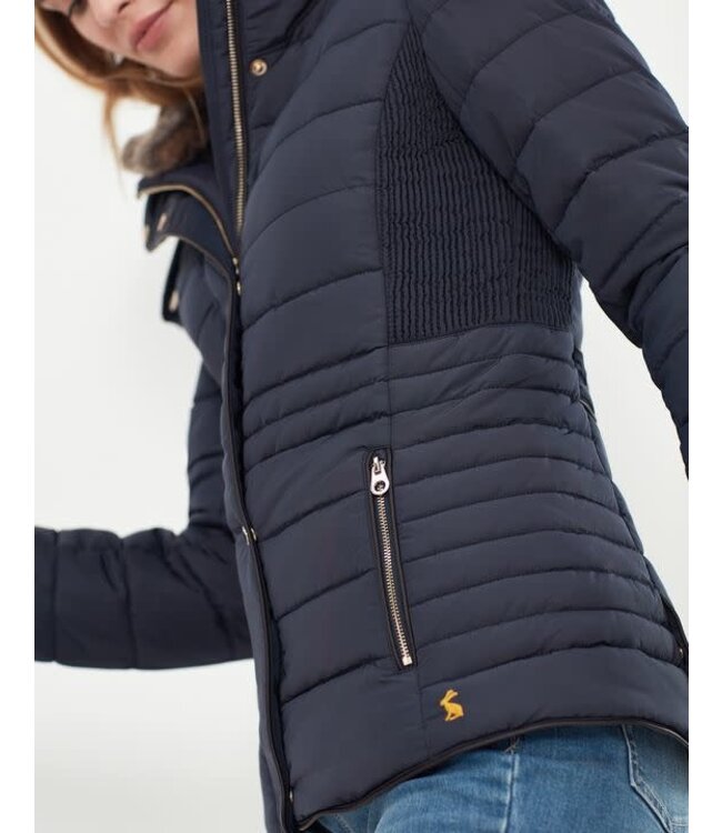 Joules Gosway fur trim padded coat