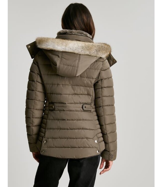 Joules Gosway fur trim padded coat