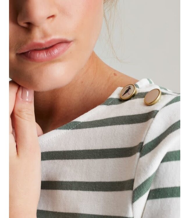 Joules Aubree button shoulder jersey top