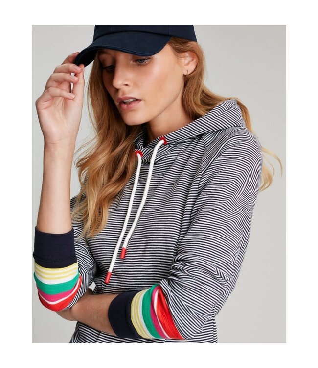 Joules Marlston stripe hooded sweatshirt