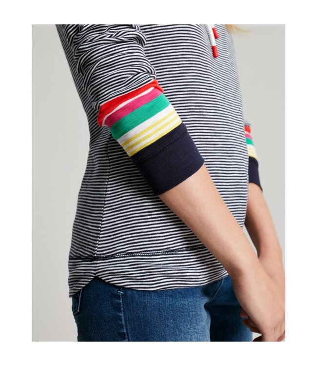 Joules Marlston stripe hooded sweatshirt