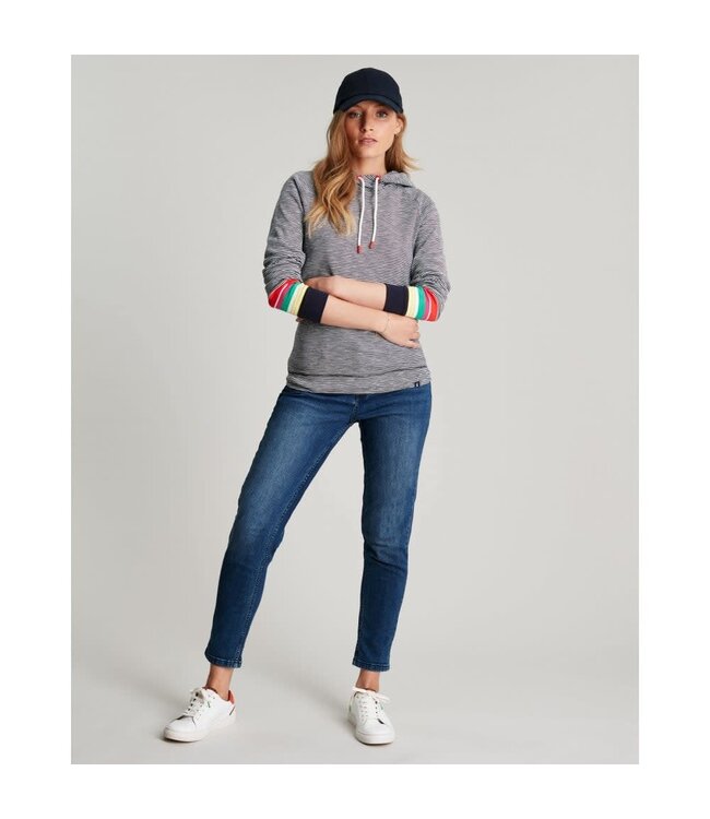 Joules Marlston stripe hooded sweatshirt