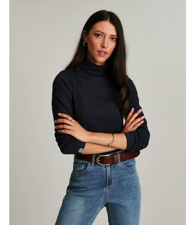 Joules Clarissa solid roll neck jersey top