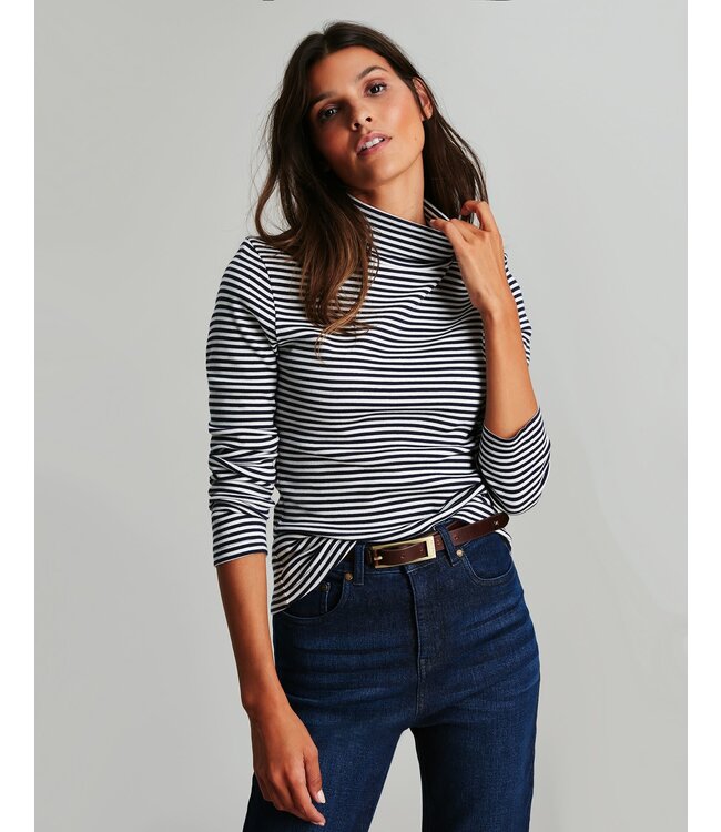 Joules Clarissa stripe roll neck jersey top