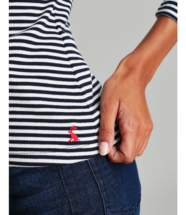 Joules Clarissa stripe roll neck jersey top