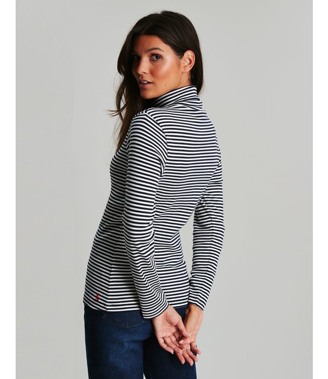 Joules Clarissa stripe roll neck jersey top