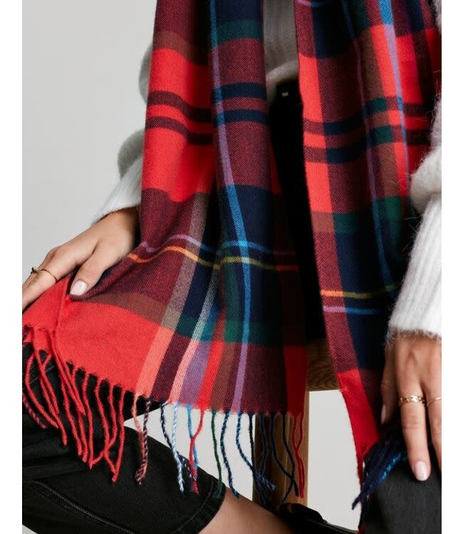 Joules Bracken Check Warm Handle Scarf