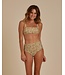 Rylee + Cru High waisted hipster bikini bottom -golden ditsy