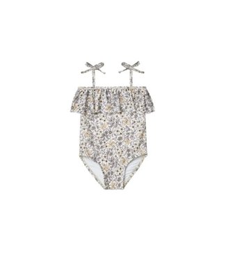 Rylee + Cru Ruffle one-piece blue floral