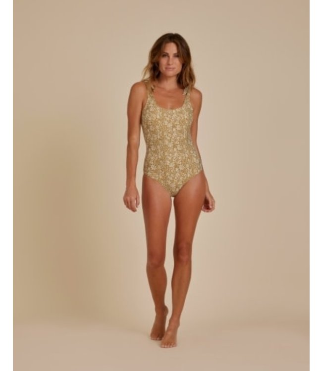 Rylee + Cru Millie one-piece Golden ditsy