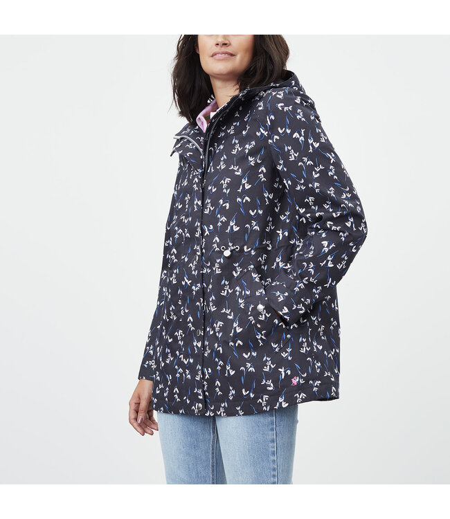 Joules Shoreside Print waterproof A-line coat