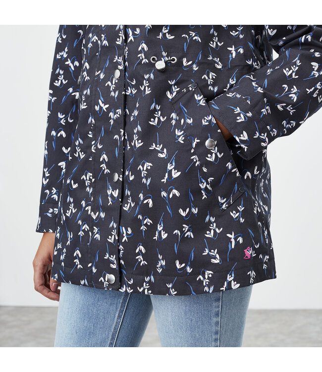 Joules Shoreside Print waterproof A-line coat