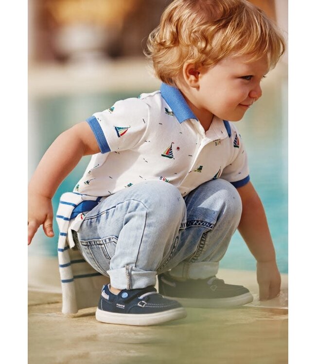 Mayoral Sustainable cotton slim fit trousers baby