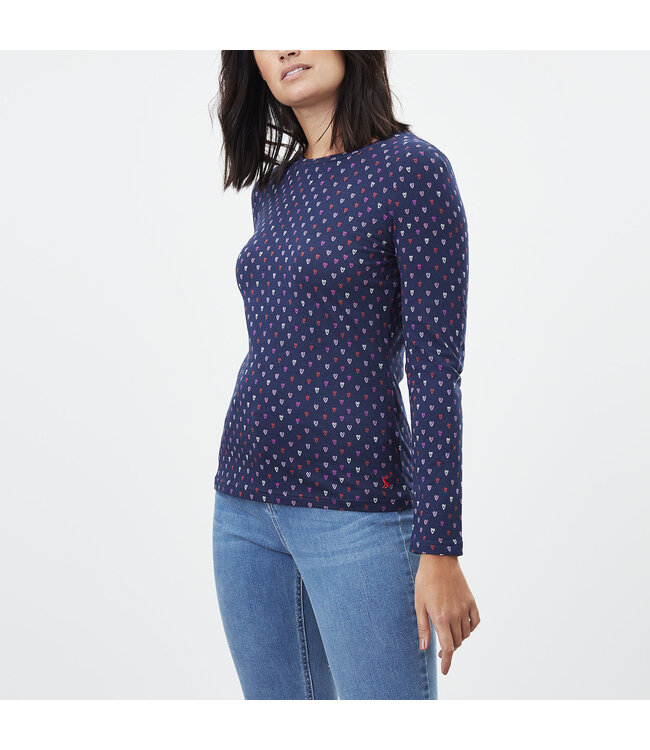 Joules Selma print top - navy hearts