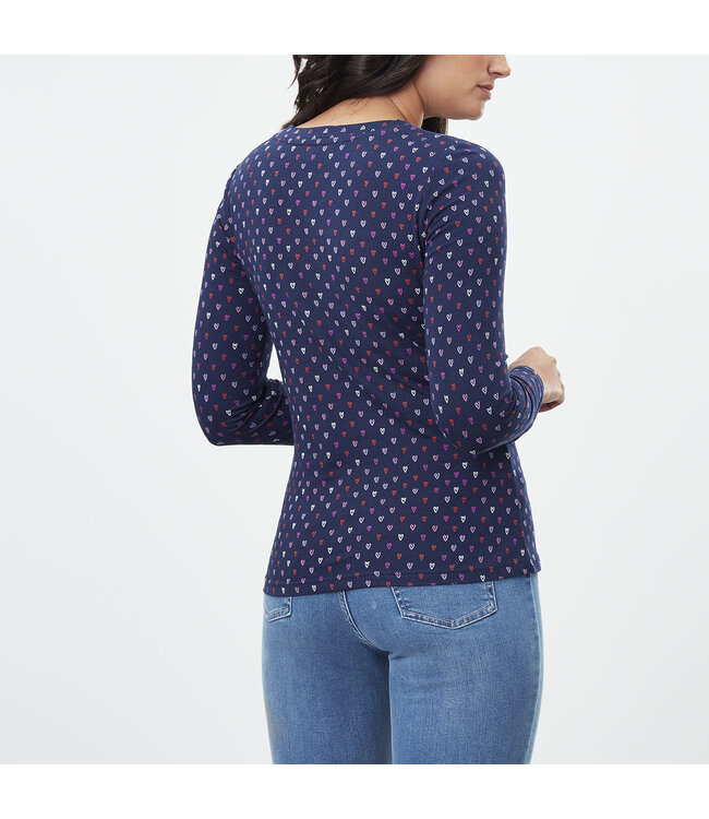 Joules Selma print top - navy hearts