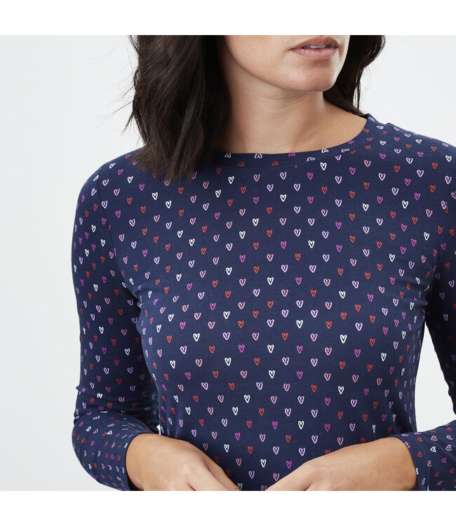 Joules Selma print top - navy hearts