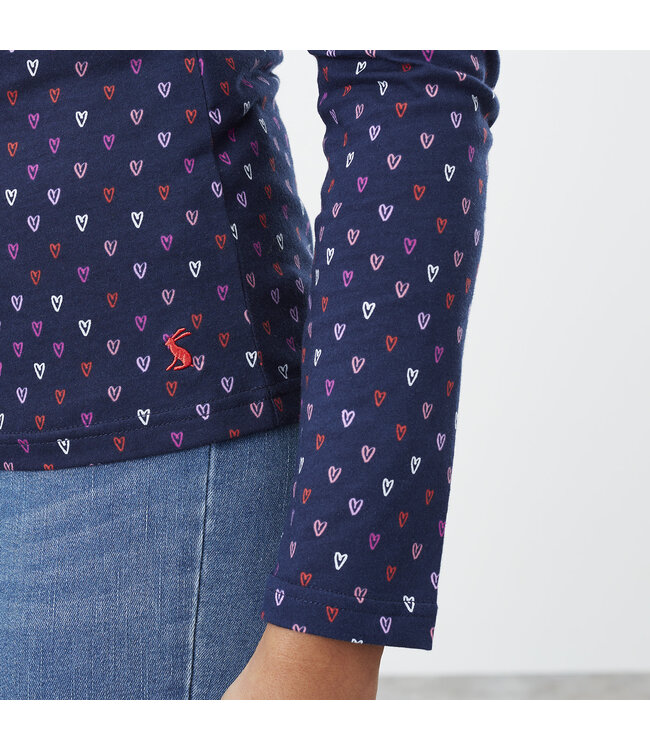 Joules Selma print top - navy hearts