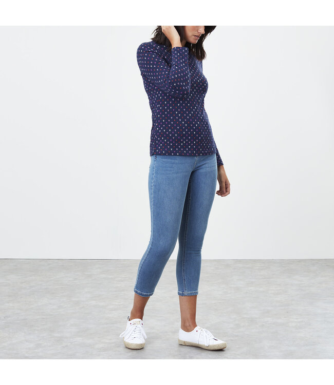 Joules Selma print top - navy hearts
