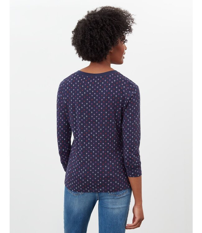 Joules Selma print top - navy hearts
