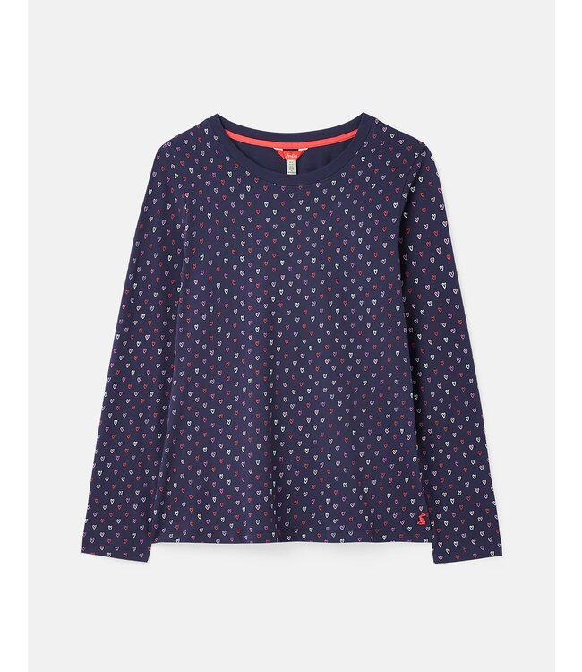 Joules Selma print top - navy hearts