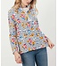 Joules Pip floral half zip sweatshirt