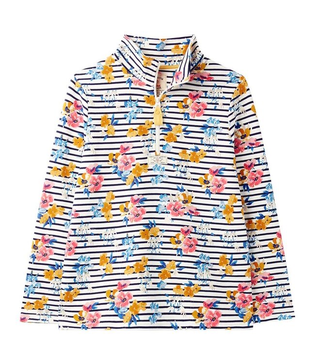 Joules Pip floral half zip sweatshirt