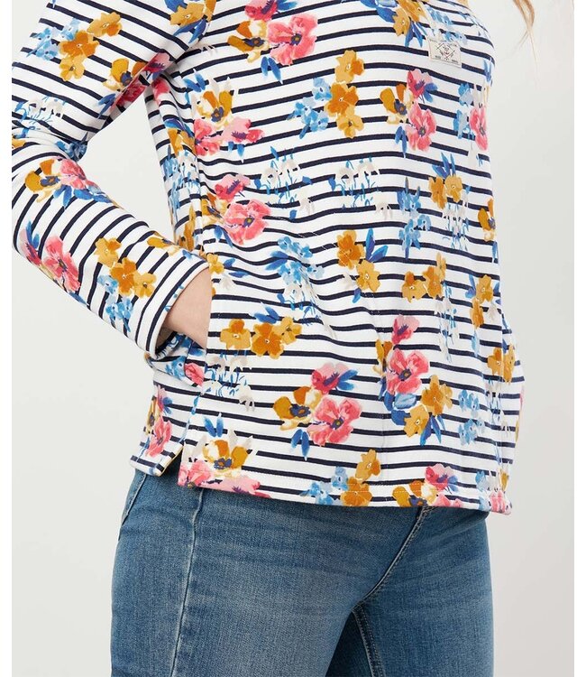 Joules Pip floral half zip sweatshirt