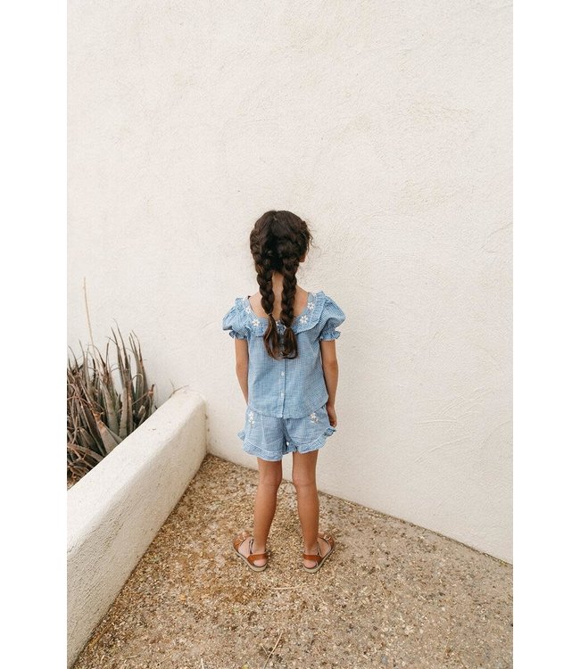 Lali Blossom set -Blue gingham