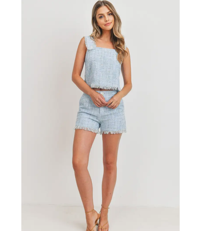 Paper Crane Tweed Sleeveless Top