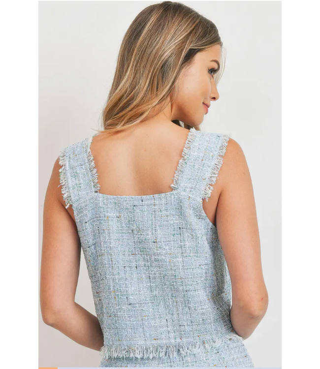 Paper Crane Tweed Sleeveless Top