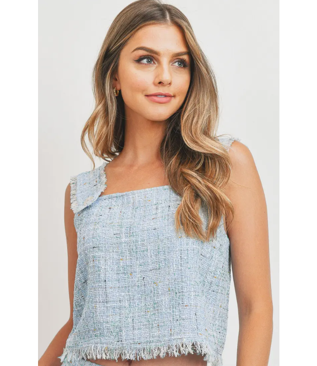 Paper Crane Tweed Sleeveless Top