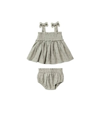 Quincy Mae Mae smocked top + bloomer set -Dotty