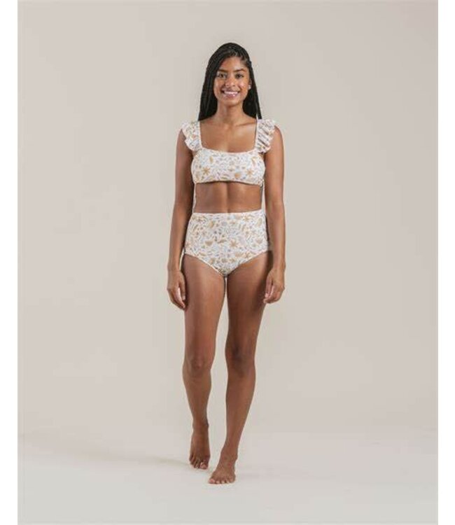 Rylee + Cru Ruffle Sleeve bikini top