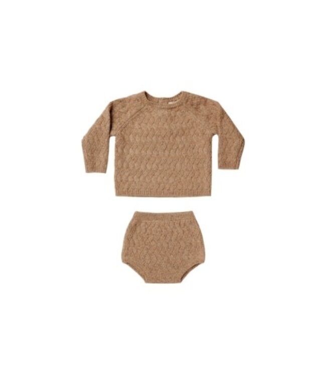 Quincy Mae Mira knit set -Heather Apricot