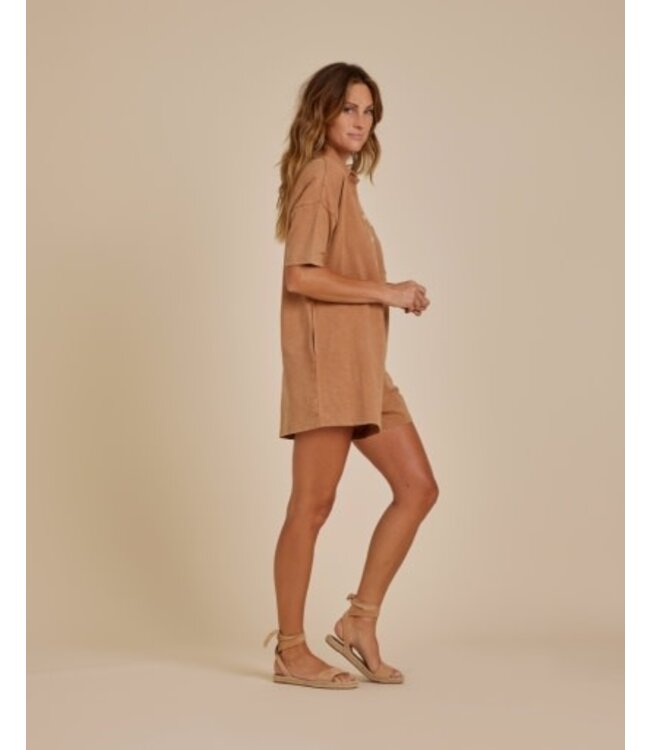 Rylee + Cru Collared button romper