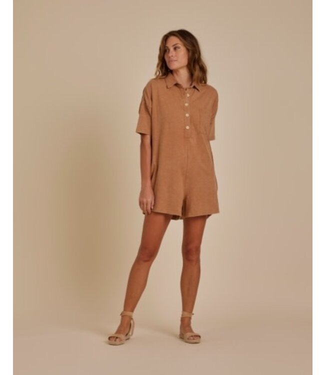 Rylee + Cru Collared button romper