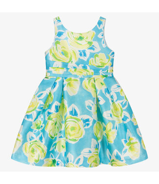 Abel & Lula Abel & Lula Girls Blue & Yellow Floral Dress  -size 12M