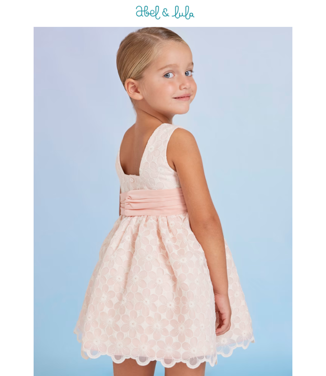 Abel & Lula Embroidered Organza Dress Girl -size 4