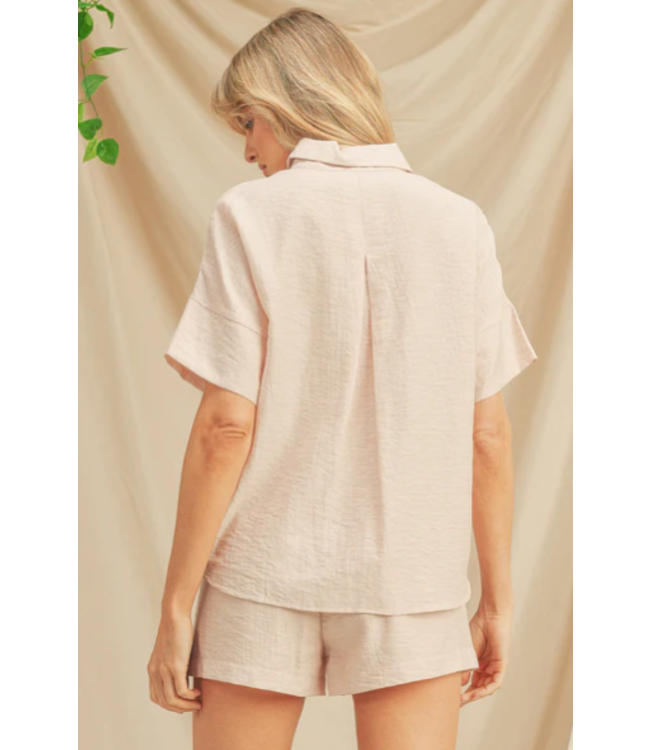 Paper Crane Button closure short sleeve top