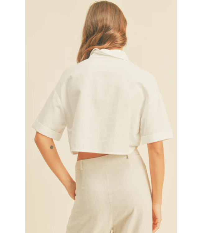 Paper Crane Short sleeve crop boxy top