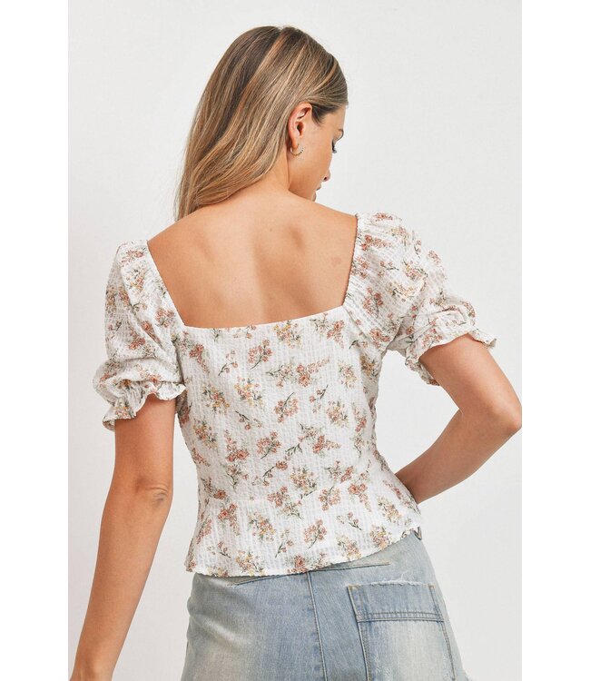 Paper Crane Tie front crinkle top