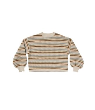 Rylee + Cru Boxy crop sweater || Honeycomb stripe