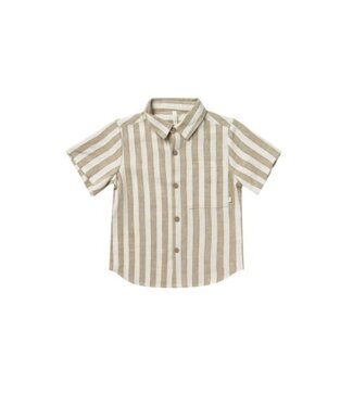 Rylee + Cru Collared short sleeve shirt || Autumn stripe