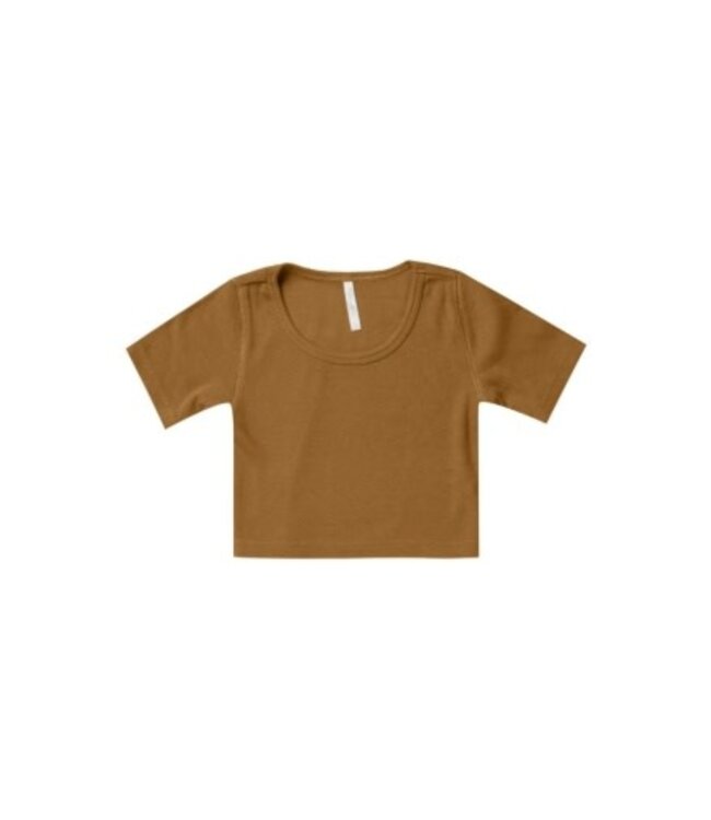 Rylee + Cru Ribbed scoop tee || Brass